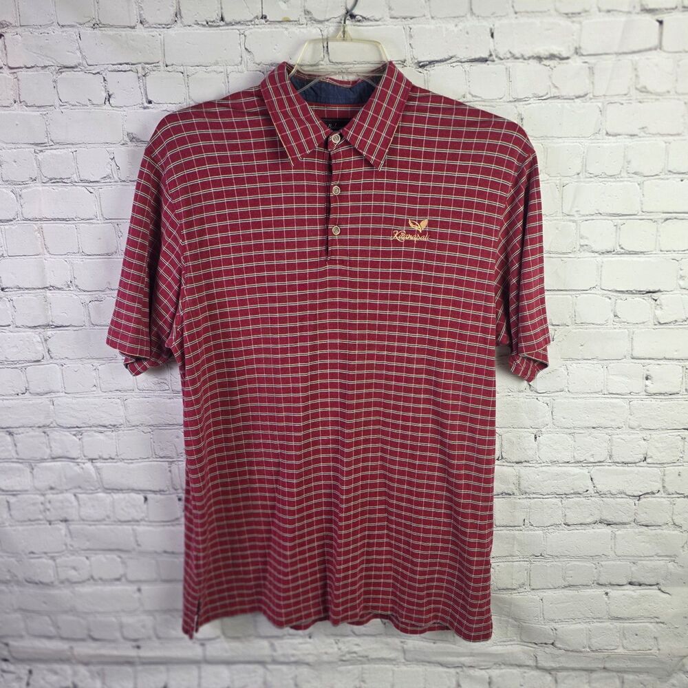 Tommy Bahama Men's Medium Red Kaanapali Resort  Striped Short Sleeve Polo Shirt